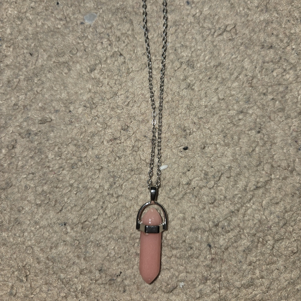 Pink Glow In The Dark Geometric Pendant Necklace